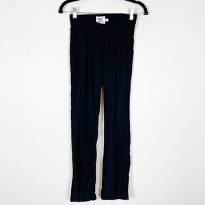 Princess Polly Women's 6 Black Mid Rise Cross Waist Straight Leg‎ Yoga Pants